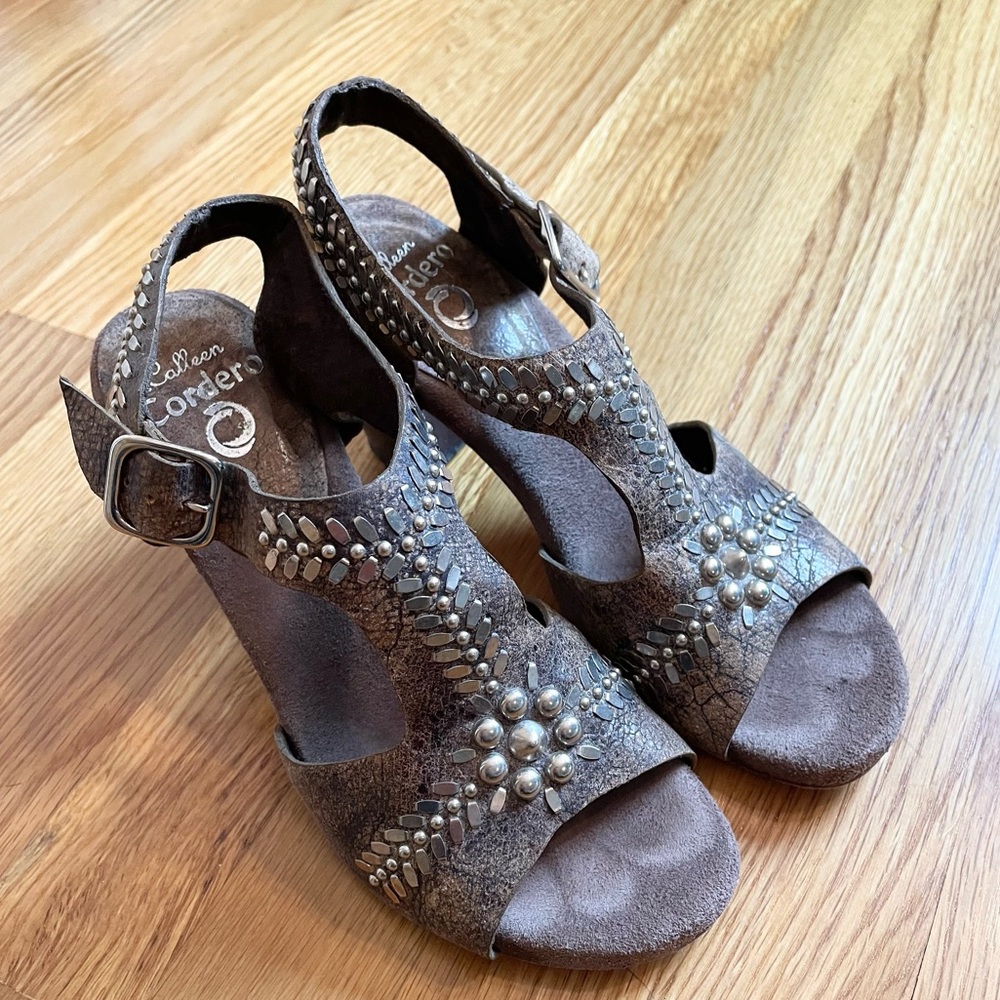 Calleen Cordero silver studded Heeled Sandals - Picture 2 of 11